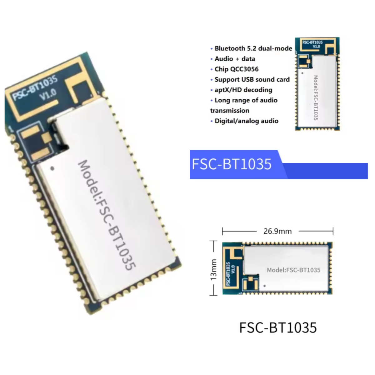 FSC-BT1035 module QCC3056 chip - Usb Sound Card recensie en prijs
